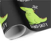 Papier Cadeau Dino-salé Dinosaure Dinosaure Pun Dark BG (Coin rond)
