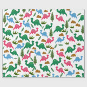 Papier Cadeau Dinos Peints (Plat)