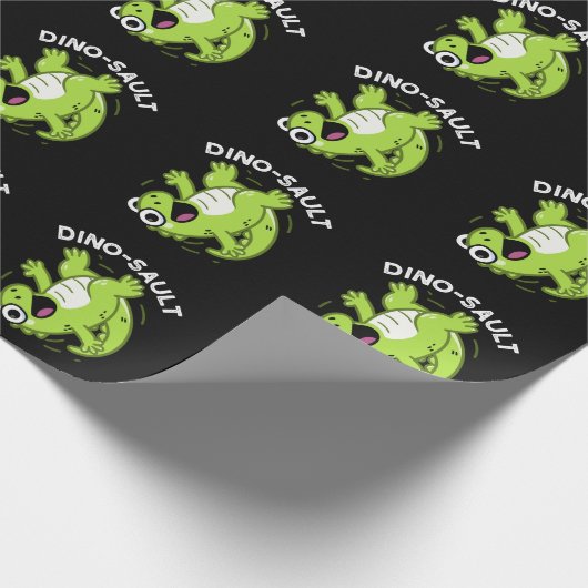 Papier Cadeau Dinosault Funny Dinosaur Pun Dark BG (Coin)