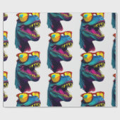 Papier Cadeau Dinosaur Blue T Rex Jurassique Cool (Plat)