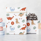 Papier Cadeau Dinosaur Boys Premier 1er anniversaire