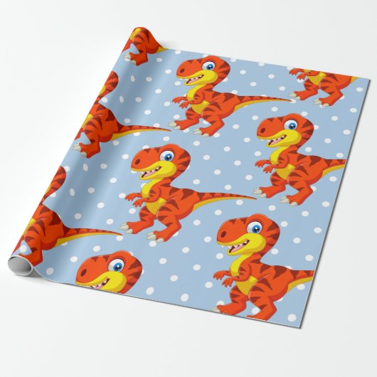 Papier Cadeau Dinosaur Cool T Rex Boy (Déroulé)