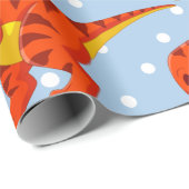 Papier Cadeau Dinosaur Cool T Rex Boy (Coin rond)