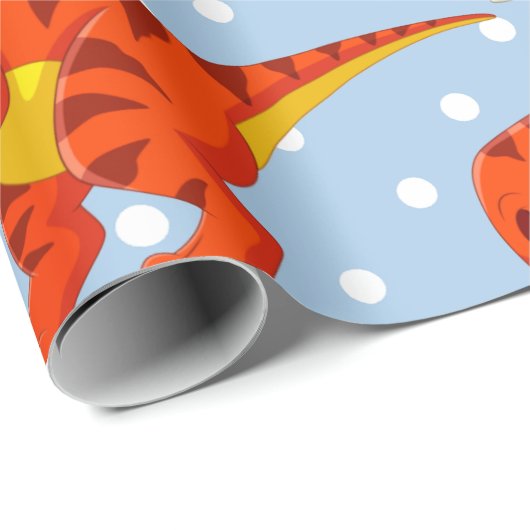 Papier Cadeau Dinosaur Cool T Rex Boy (Coin rond)