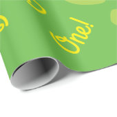 Papier Cadeau Dinosaur Cute 1er Anniversaire Papier d'enveloppem (Coin rond)