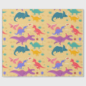 Papier Cadeau Dinosaur fête d'anniversaire (Plat)