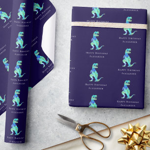 Papier Cadeau Dinosaur Joyeux anniversaire Personnalisé Garçon M