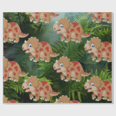 Papier Cadeau Dinosaur Jungle Tricératops Enfants (Plat)