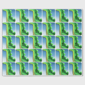 Papier Cadeau DINOSAUR MYSTÉRIEUX LONG NECK par Jeff Willis Art (Plat)