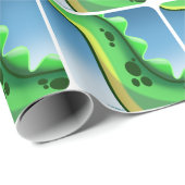 Papier Cadeau DINOSAUR MYSTÉRIEUX LONG NECK par Jeff Willis Art (Coin rond)