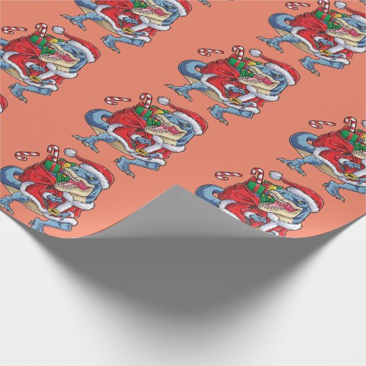 Papier Cadeau Dinosaur Noël Père Noël T rex Garçons Hommes (Coin)