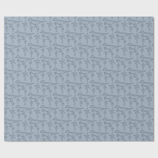 Papier Cadeau Dinosaur Pattern Modern Boy Dino Jungle Sage Green (Plat)