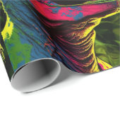 Papier Cadeau Dinosaur Pink Jungle Anniversaire Enfants (Coin rond)