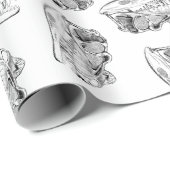 Papier Cadeau Dinosaur Skuls Motif COULEUR ARRIÈRE - PLAN PERSON (Coin rond)