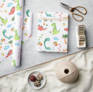 Papier Cadeau Dinosaur Thème Anniversaire