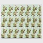 Papier Cadeau Dinosaure à trois Rex Papier à enveloppement d'ann (Plat)