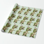 Papier Cadeau Dinosaure à trois Rex Papier à enveloppement d'ann (Déroulé)