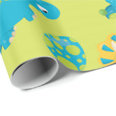 Papier Cadeau Dinosaure adorable (Coin rond)