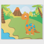 Papier Cadeau Dinosaure adorable (Plat)
