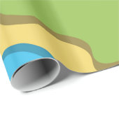 Papier Cadeau Dinosaure adorable (Coin rond)