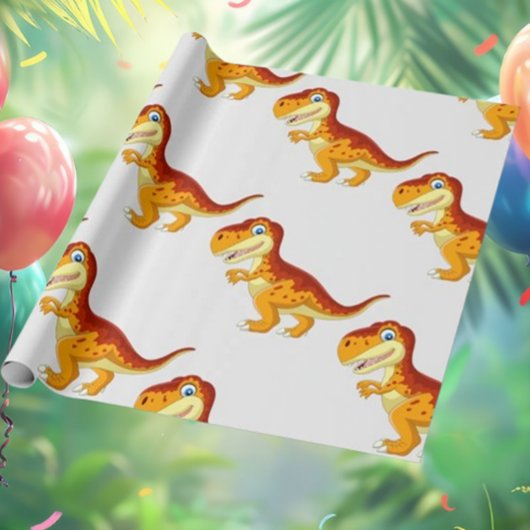 Papier Cadeau Dinosaure Anniversaire Or Papier d'enveloppement