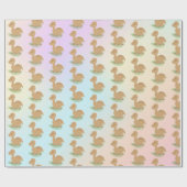 Papier Cadeau Dinosaure bébé sur la feuille et arc-en-ciel (Plat)