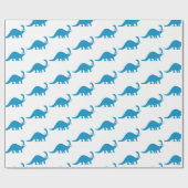 Papier Cadeau Dinosaure bleu (Plat)