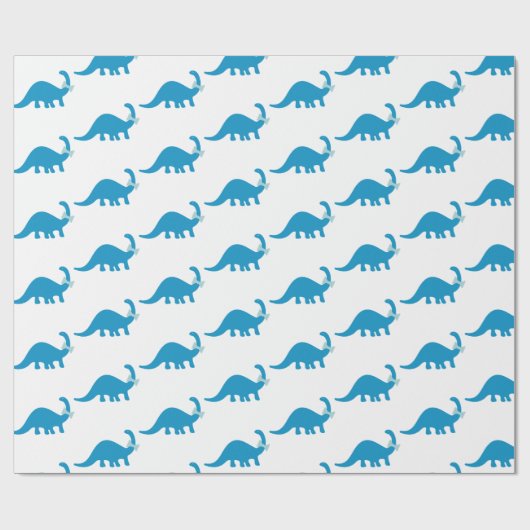 Papier Cadeau Dinosaure bleu (Plat)