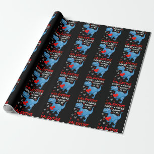 Papier Cadeau Dinosaure Bleu Désolé Mesdames Maman est ma Saint-