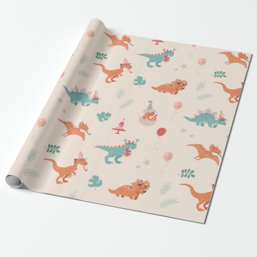 Papier Cadeau Dinosaure d'anniversaire ! (Déroulé)