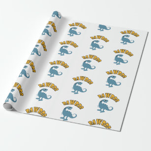 Papier Cadeau Dinosaure de bébé - Papier d'enveloppement mat