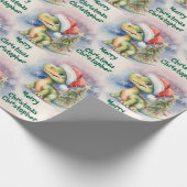 Papier Cadeau Dinosaure de Noël (Coin)