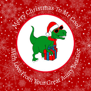 Papier Cadeau Dinosaure de Noël Cool personnalisé