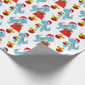 Papier Cadeau Dinosaure de Noël festif (Coin)