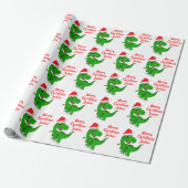 Papier Cadeau Dinosaure de Noël Joyeux Personnalisé (Déroulé)