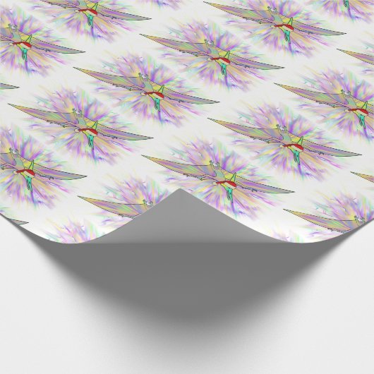 Papier Cadeau Dinosaure de Noël Père Noël Pterodactyle (Coin)