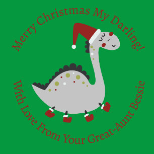 Papier Cadeau Dinosaure De Noël Personnalisé En Bottes