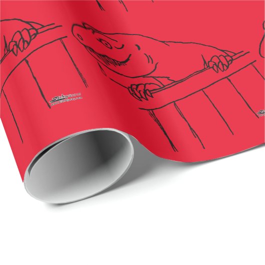 Papier Cadeau Dinosaure de quartier convivial (Coin rond)