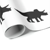 Papier Cadeau Dinosaure de Triceratops (Coin rond)