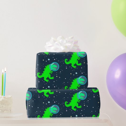 Papier Cadeau Dinosaure Dinosaure, astronaute spatial T-Rex (Cadeaux de fête)