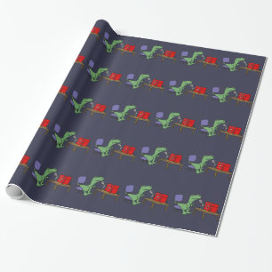Papier Cadeau Dinosaure drôle de T-rex sur le radio-amateur