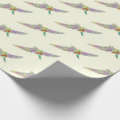 Papier Cadeau Dinosaure Festive Pterodactyl coloré (Coin)