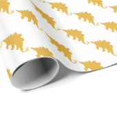 Papier Cadeau Dinosaure jaune (Coin rond)