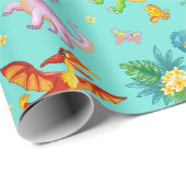 Papier Cadeau Dinosaure joueur (Coin rond)
