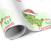 Papier Cadeau dinosaure mon 1er noël (Coin rond)