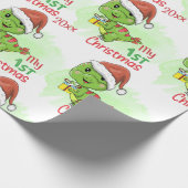 Papier Cadeau Dinosaure, Mon Premier Noël (Coin)