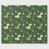 Papier Cadeau Dinosaure Motif vert Dino (Plat)