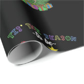 Papier Cadeau Dinosaure Noël C'est la saison Naughty (Coin rond)