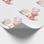 Papier Cadeau Dinosaure Peint Rouge Un A Saurus Anniversaire (Coin)