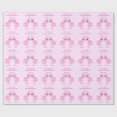 Papier Cadeau Dinosaure rose mignon de bébé (Plat)